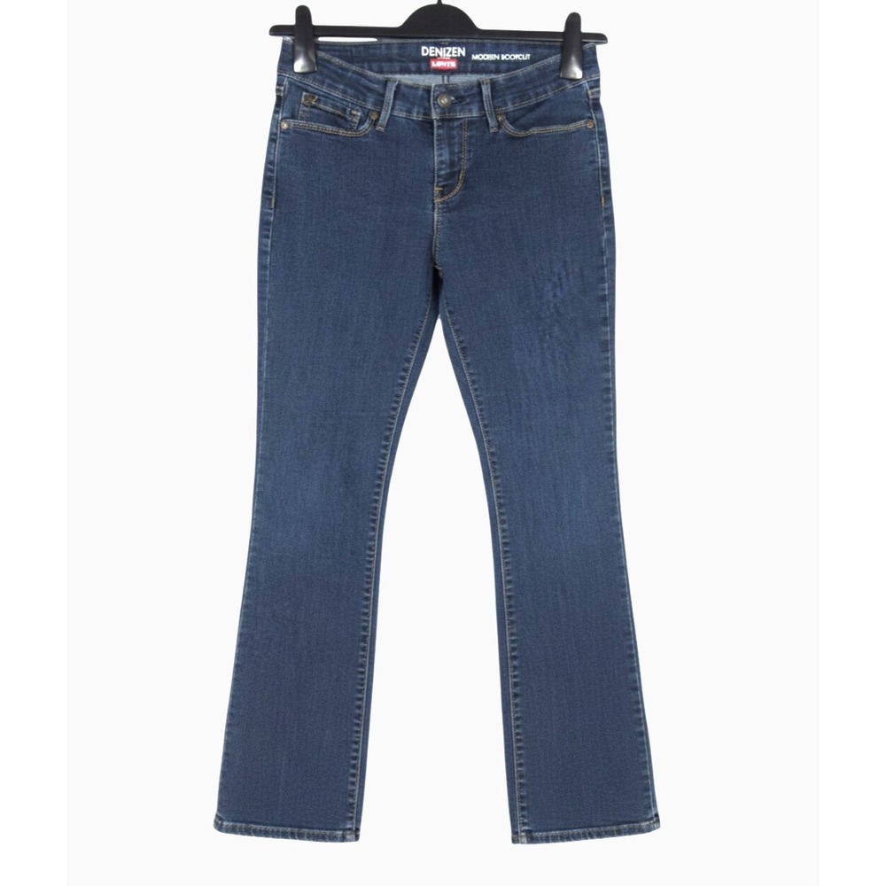 DENIZEN LEVI'S Women's MODERN BOOTCUT CUT-OFF Stretch Denim LOW-RISE Jeans Sz 6M